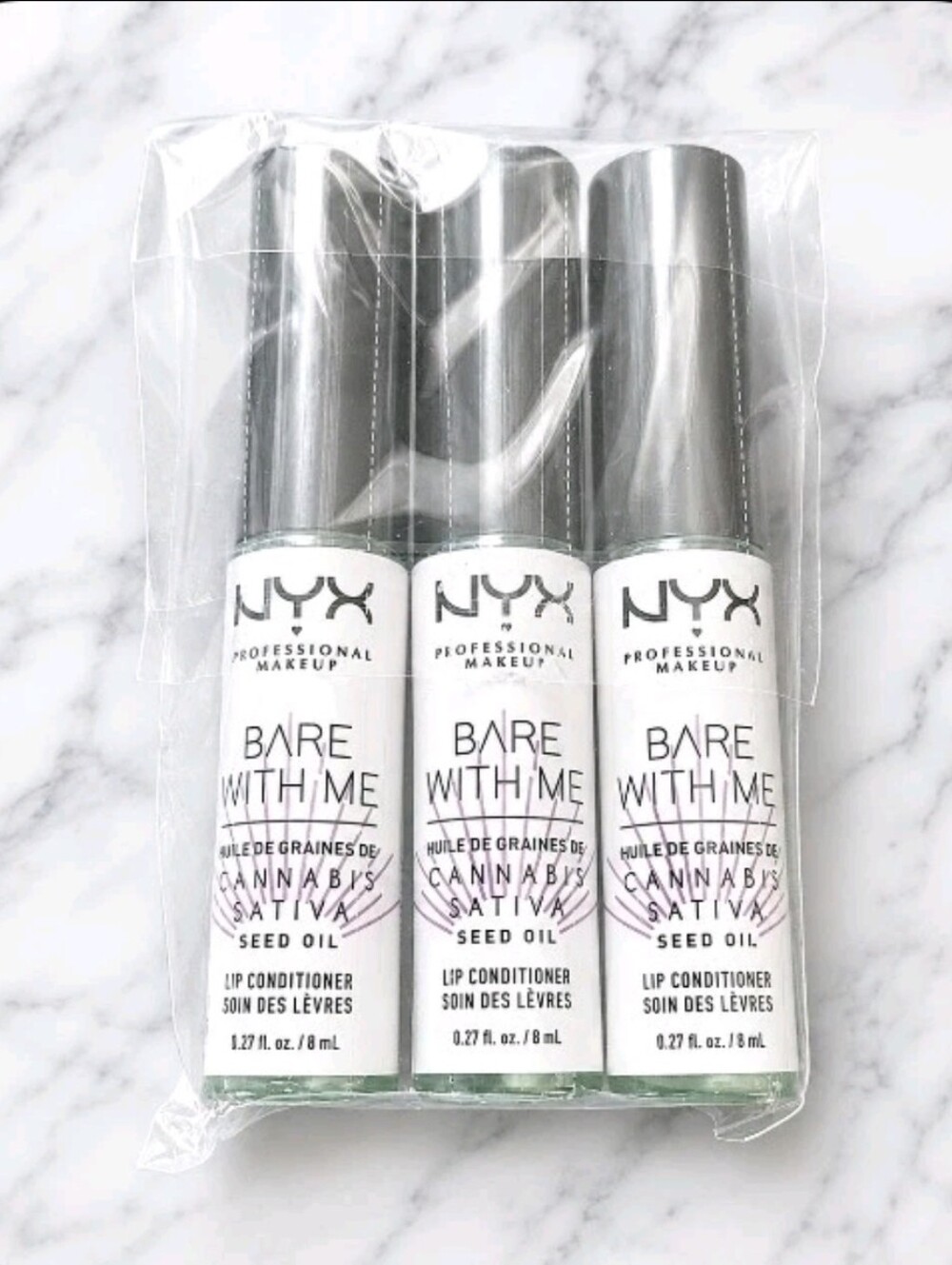 3 x NYX BARE WITH ME Seed Oil Lip Conditioner NEW & Sealed!